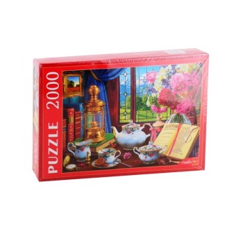 Рыжий кот. Пазлы 2000 эл. арт.3701 "Натюрморт с сервизом"