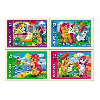 Рыжий кот. Пазлы 12 эл. арт.5920 "Любимые пони" /32