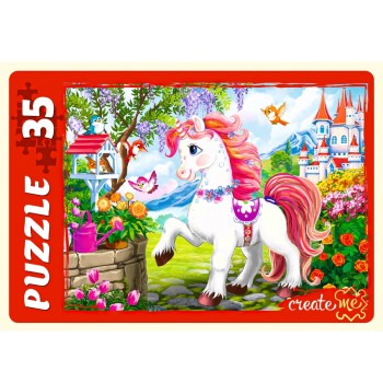 Рыжий кот. Макси-пазлы 35 эл. арт.7192 "Милый единорог №2"