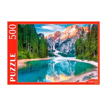 Рыжий кот. Пазлы 500 эл. арт.0613 "Озеро среди доломитовых альп" Италия.