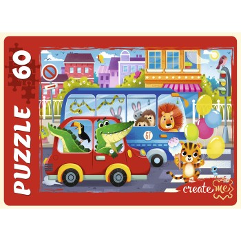 Рыжий кот. Пазлы 60 эл. арт.7648 "На дороге"