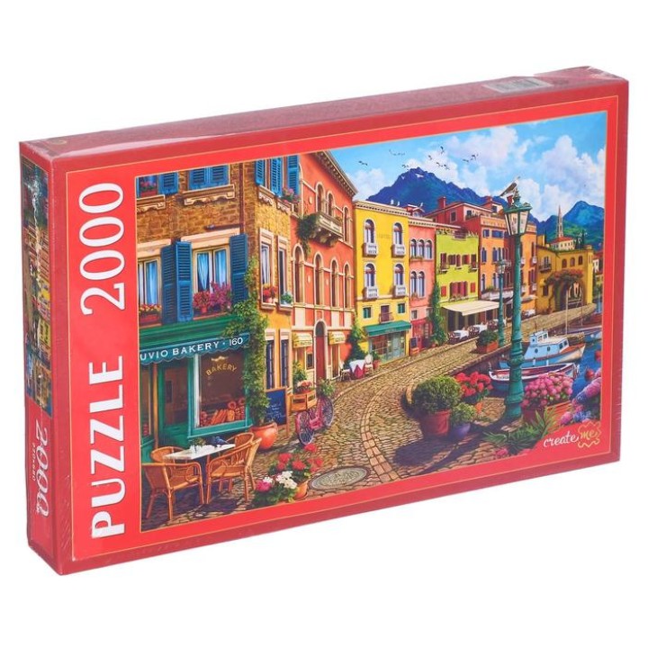 Рыжий кот. Пазлы 2000 эл. арт.3702 "Яркая летняя набережная"