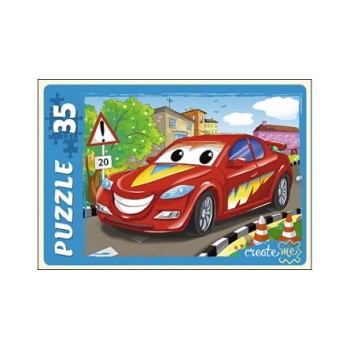 Рыжий кот. Макси-пазлы 35 эл. арт.7268 "Машинка в городе"