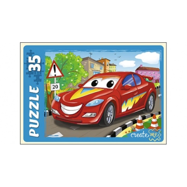 Рыжий кот. Макси-пазлы 35 эл. арт.7268 "Машинка в городе"