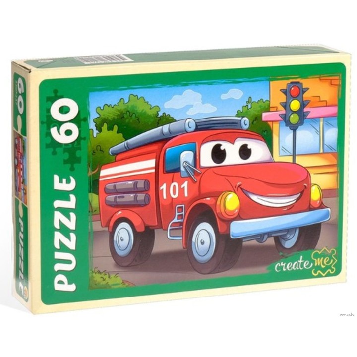 Рыжий кот. Пазлы 60 эл. арт.0974 "Пожарная машина"