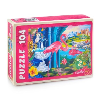 Рыжий кот. Пазлы 104 эл. арт.2454 "Красивые фламинго"