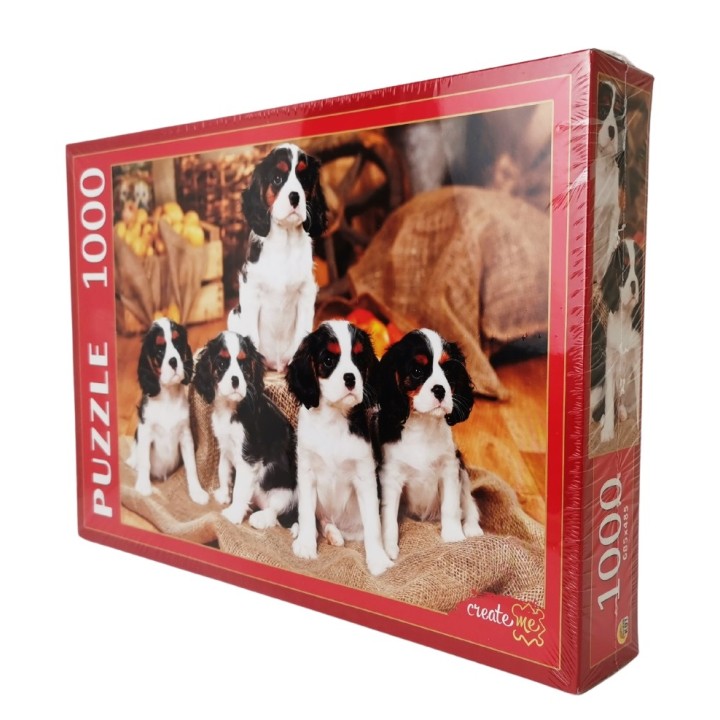 Рыжий кот. Пазлы 1000 эл. арт.2020 "Щенки кавалер-кинг-чарльз-спаниеля"