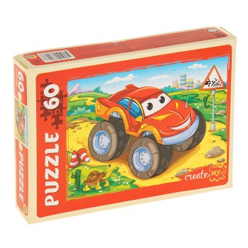 Рыжий кот. Пазлы 60 эл. арт.8427 "Машина с большими колесами"