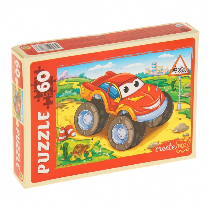 Рыжий кот. Пазлы 60 эл. арт.8427 "Машина с большими колесами"