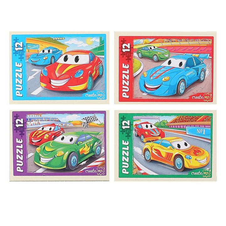 Рыжий кот. Пазлы 12 эл. арт.6834 "Гоночные тачки"