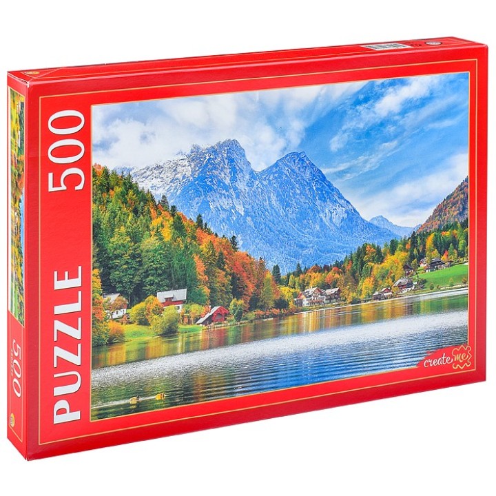 Рыжий кот. Пазлы 500 эл. арт.0614 "Озеро Грундльзе" Австрия.