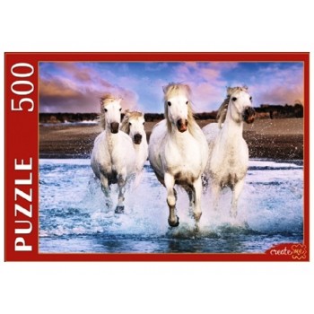 Рыжий кот. Пазлы 500 эл. арт.0621 "Белый табун Камаргу"