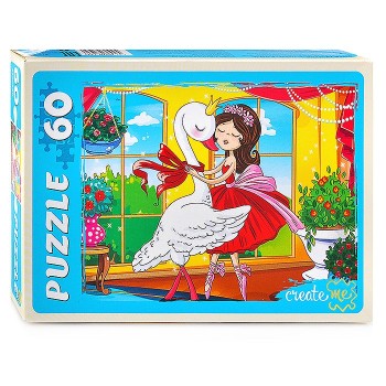 Рыжий кот. Пазлы 60 эл. арт.7195 "Балеринка и лебедь"