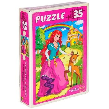 Рыжий кот. Макси-пазлы 35 эл. арт.7270 "Принцесса и замок"