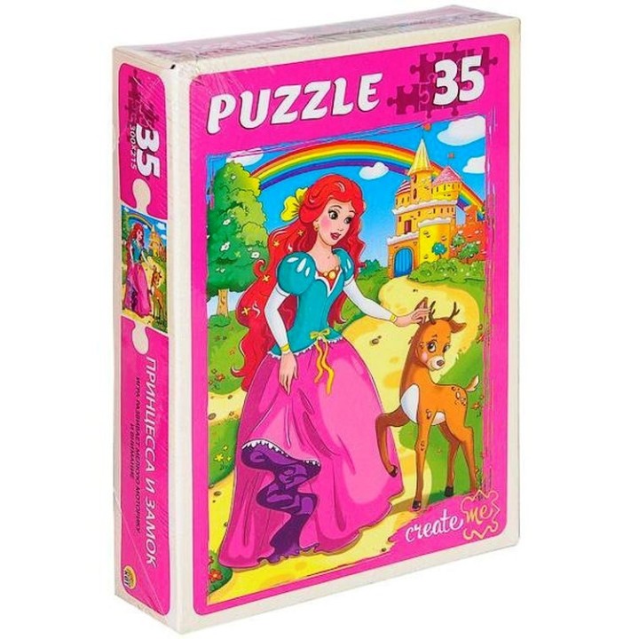 Рыжий кот. Макси-пазлы 35 эл. арт.7270 "Принцесса и замок"