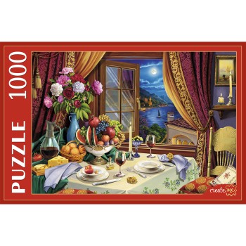 Рыжий кот. Пазлы 1000 эл. арт.3029 "Романтический ужин при свечах"