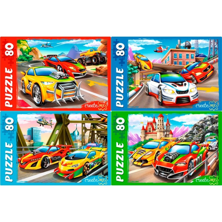 Рыжий кот. Пазлы 80 эл. арт.7937 "Безумные гонки"