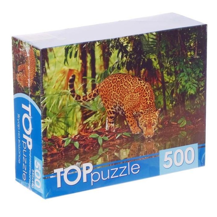 Рыжий кот. TOPpuzzle. Пазлы 500 эл. арт.6801"Ягуар на водопое"