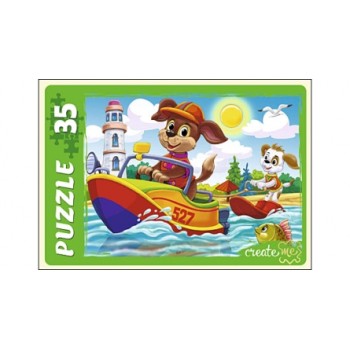 Рыжий кот. Макси-пазлы 35 эл. арт.7274 "Щенки на море"