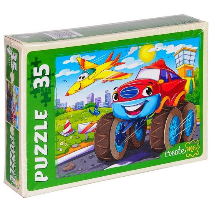 Рыжий кот. Макси-пазлы 35 эл. арт.0458 "Красный джип"