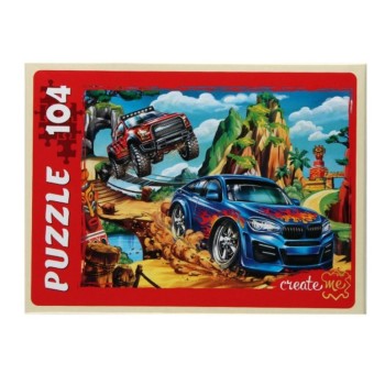 Рыжий кот. Пазлы 104 эл. арт.4883 "Крутые машинки №4"