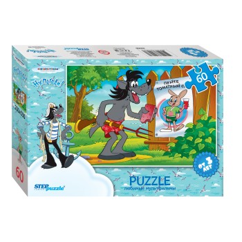 Степ. Пазл 60 Союзмультфильм арт.81008 "Ну, Погоди! Пляж" /48