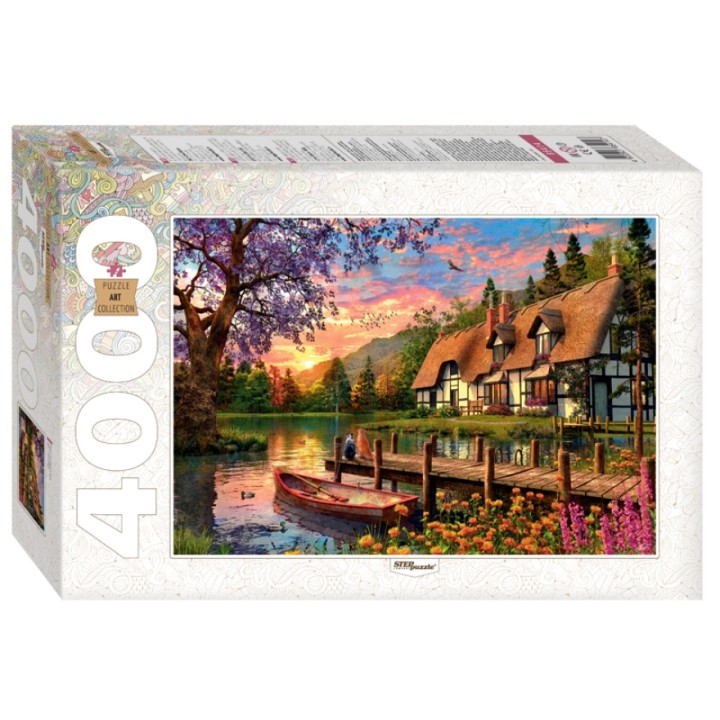 Степ. Пазл 4000 арт.85414 "Закат на озере в лесу"