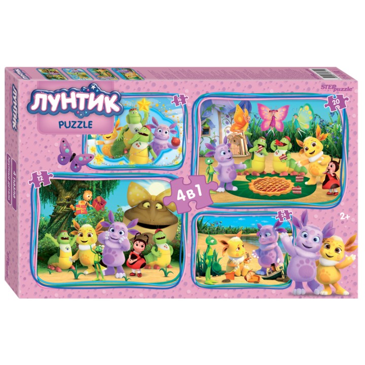 Степ. Пазл 4в1 арт.92311 "Лунтик" (Мельница)