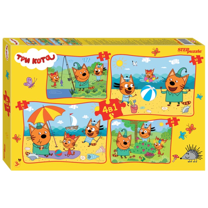 Степ. Пазл 4в1 арт.92314 "Три кота"