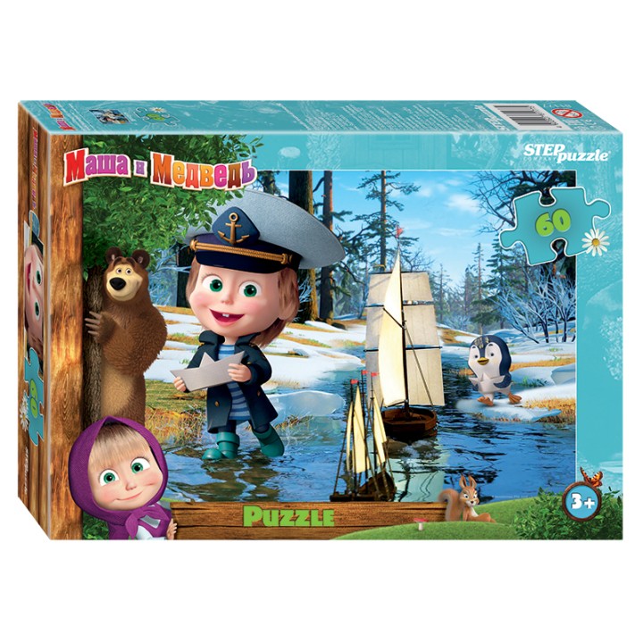 Степ. Пазл 60 арт.81177 "Маша и Медведь - 2"