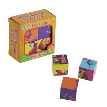 Степ. Кубики 4 эл. арт.87132 "Маша и Медведь" /72
