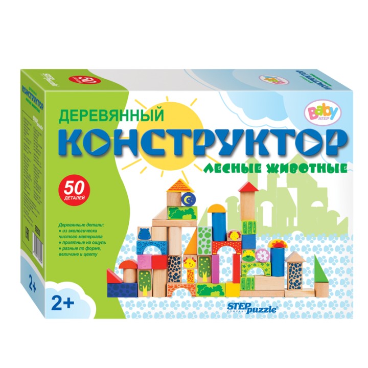 Степ. Игра из дерева арт.89800 Конструктор "Лесные животные" /4
