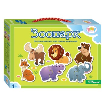 Степ. Напольный пазл-мозаика арт.70121 "Зоопарк" (Baby Step) (малые)