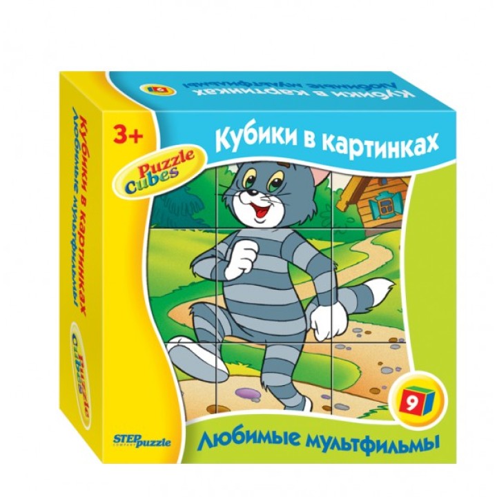 Степ. Кубики 9 элем. арт.87312 "Любимые мультфильмы-4" /20