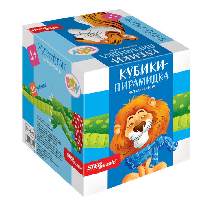 Степ. Кубики-пирамидка "Животные" арт.70125 (Baby Step)
