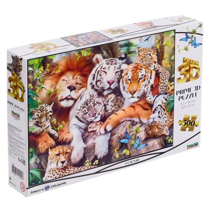 Пазл Super 3D 500 арт.10001 "Кошачий сон" 6+