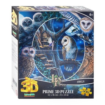 Пазл Super 3D 500 арт.32524 "Коллаж Совы" 6+