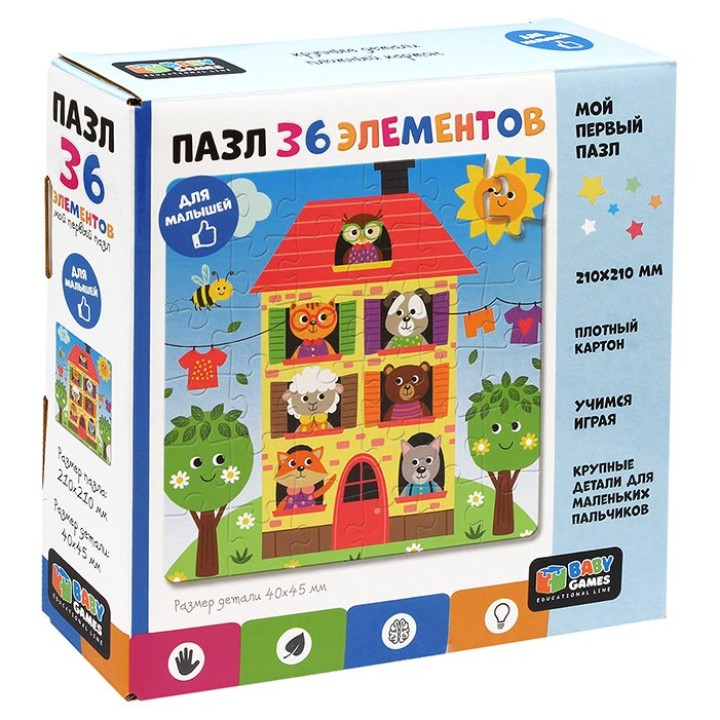 Origami. Baby games. Пазл 36 эл. "Теремок" арт.06745