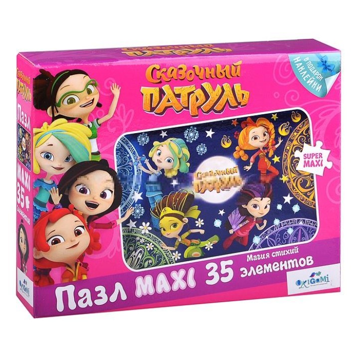 Origami. Сказочный патруль Пазл 35 +наклейки "Магия стихий" арт.03915