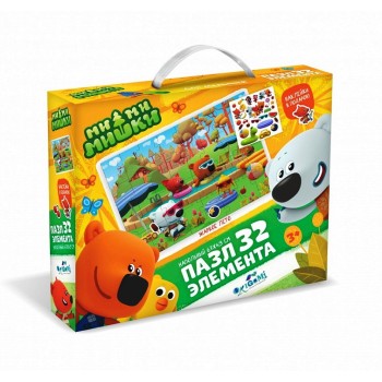 Origami. МиМиМишки. Пазл 32 эл. "Жаркое лето" напольный +наклейки.04363