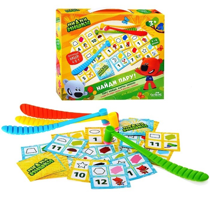 Origami. МиМиМишки. Наст.игра "Найди пару" 4в1 с молоточками 58 пред. арт.04879