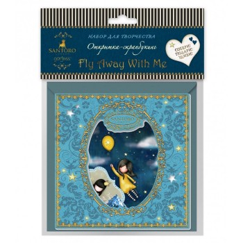Origami. Открытка-скрапбукинг в конверте. "Fly Away With Me" (Santoro.) арт.04666