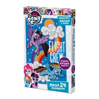 Origami. My Little Pony. Пазл 24 "Сумеречная Искорка и Радуга Дэш" +фигурка с магнитом арт.03423