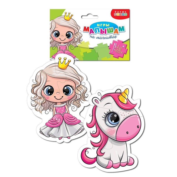 Дрофа. Мягкие пазлы на магнитах. "Принцесса. Единорог" арт.3974