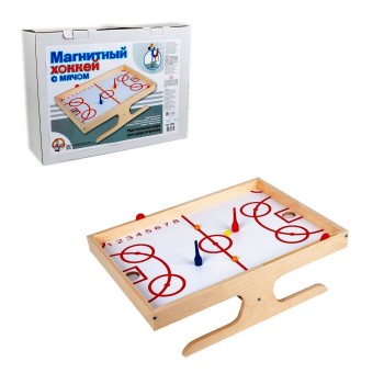 ДК.Настольная игра "Магнитный хоккей с мячом" (дерево) арт.03974