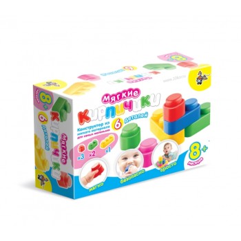 ДК.Конструктор "Мягкие кирпичики" арт.01581 из мягкого матер. для самых маленьких 6 дет. /12