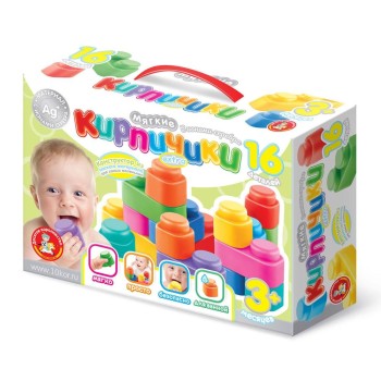 ДК.Конструктор "Мягкие кирпичики extra" арт.04061 (с ионами серебра) 16 дет