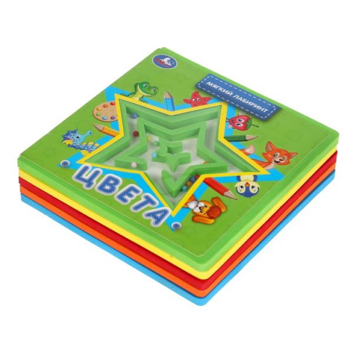 Умка. Книжка ЕVА с мягким лабиринтом на обложке "Цвета" М.Дружинина