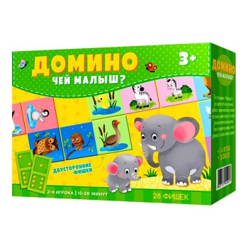 ГеоДом. Домино. Чей малыш. 28 фишек (двухсторонние)40