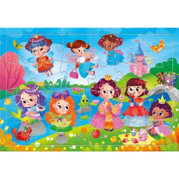 ГеоДом. Пазл листовой на подложке. Сказочные феи. 24 детали. 21х29,5 см.